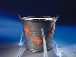 Holes in your ceiling insulation is just like owning a leaky bucket!